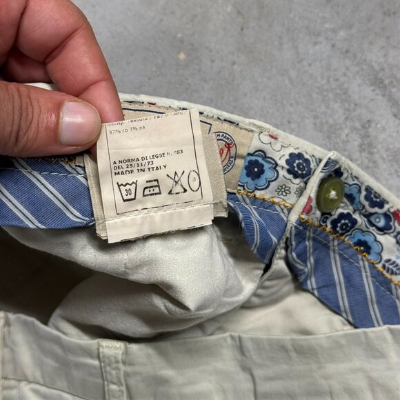 Berwich Chino Pants Soft Cotton Trousers Made in Italy Stretch Beige 34x29 - Picture 8 of 11
